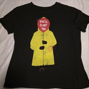 Black T-Shirt with Yellow and Red Graphic